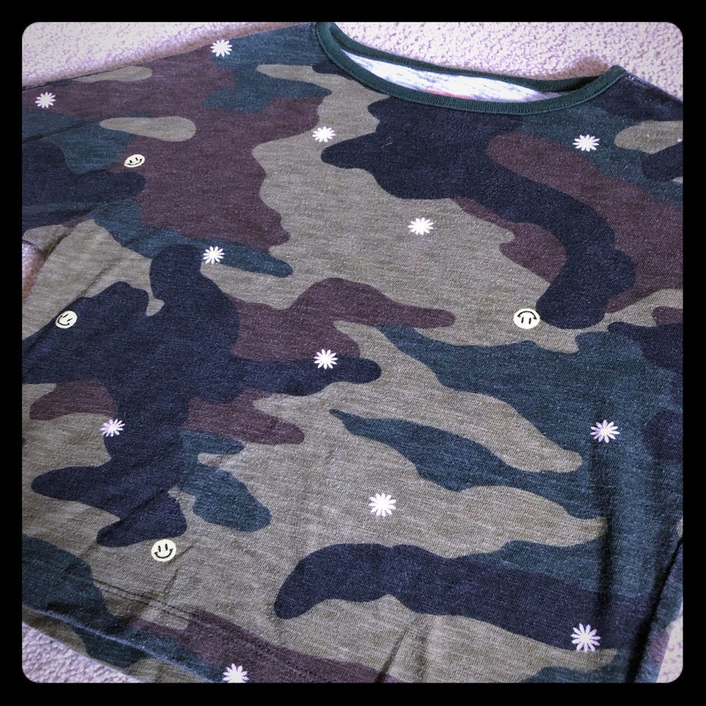 Crewcuts camo cropped top